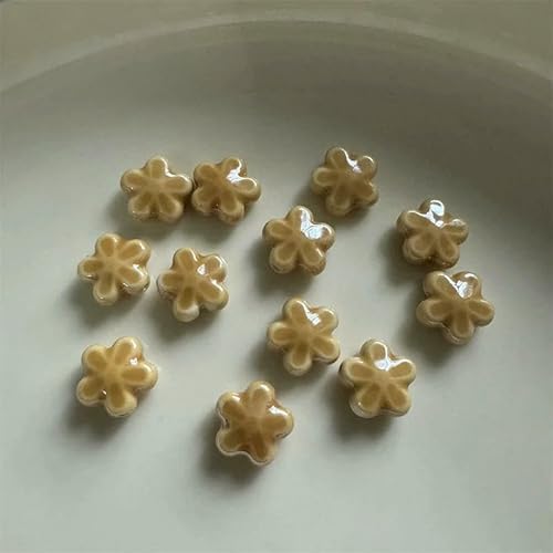 12 mm Glücksgras Herzform Keramikperlen Porzellan Abstandsperlen für die Schmuckherstellung DIY handgefertigte Armbänder Halsketten Zubehör-425-5 Stück von VIEPGJ