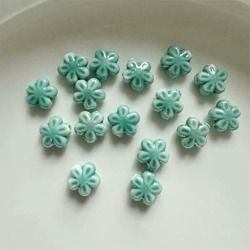 12 mm Glücksgras Herzform Keramikperlen Porzellan Abstandsperlen für die Schmuckherstellung DIY handgefertigte Armbänder Halsketten Zubehör-7-10 Stück von VIEPGJ