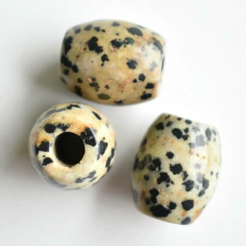 12 teile/los Mode mix naturstein 16x18mm runde form big loch perlen für DIY Armband schmuck machen-Gefleckte stein-16mm von VIEPGJ