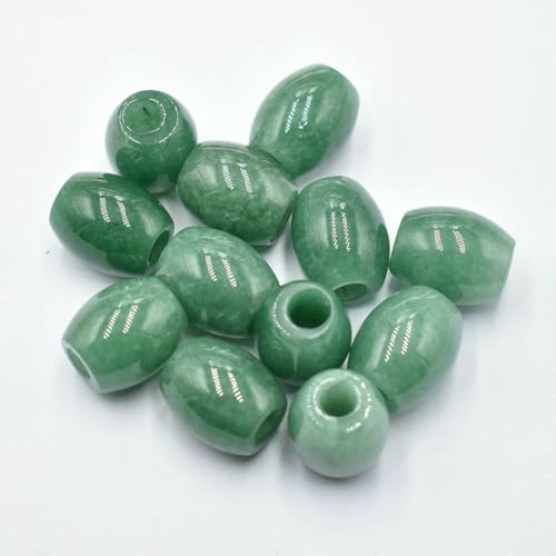 12 teile/los Mode mix naturstein 16x18mm runde form big loch perlen für DIY Armband schmuck machen-grün aventurin-16mm von VIEPGJ