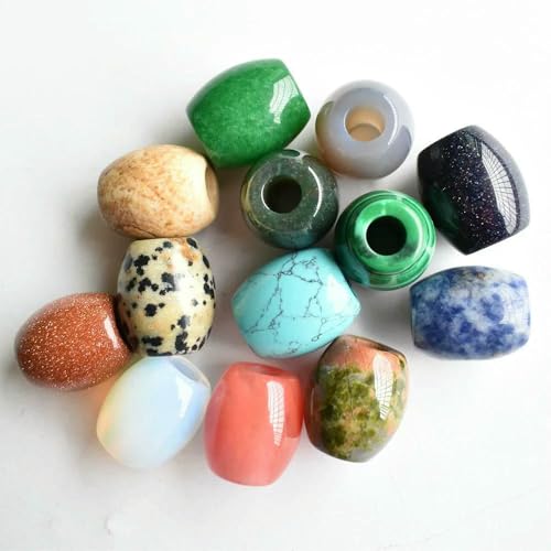 12 teile/los Mode mix naturstein 16x18mm runde form big loch perlen für DIY Armband schmuck machen-mix-16mm von VIEPGJ