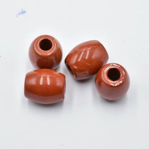 12 teile/los Mode mix naturstein 16x18mm runde form big loch perlen für DIY Armband schmuck machen-rot stein-16mm von VIEPGJ