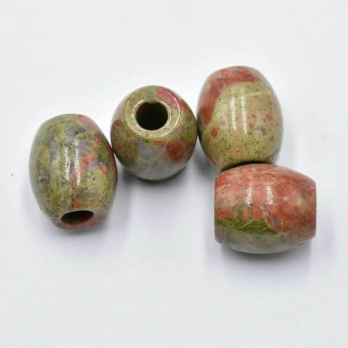 12 teile/los Mode-mix naturstein 16x18mm runde form große loch perlen für DIY Armband schmuck machen-unakite-16mm von VIEPGJ