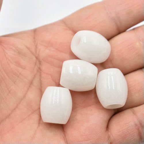 12 teile/los Mode mix naturstein 16x18mm runde form große loch perlen für DIY Armband schmuck machen-weiß marmor-16mm von VIEPGJ