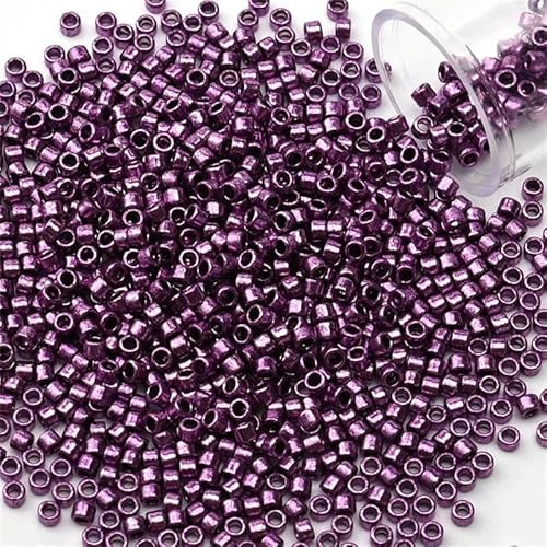 1200 Stück/Los einheitliche 2 mm metallische Rocailles-Perlen, gold-silberfarben, Glas-Rocailles-Perlen, Charms, DIY-Bastelzubehör für Schmuckherstellung, PZ708, 2 mm, 1200 Stück, Flasche von VIEPGJ