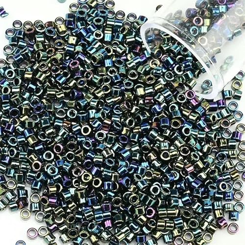 1200 Stück/Los einheitliche 2 mm metallische Rocailles-Perlen, gold-silberfarben, Glas-Rocailles-Perlen, Charms, DIY-Bastelzubehör für Schmuckherstellung, PZ719, 2 mm, 1200 Stück, Flasche von VIEPGJ