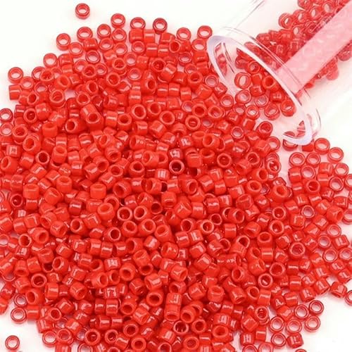1200 Stück Glasperlen, gleichmäßig, 2 mm, Rocailles-Perlen zur Schmuckherstellung, DIY-Armband, Halskette, kleine Bastelperlen, PZ504, 2 mm, 1200 Stück, Flasche von VIEPGJ