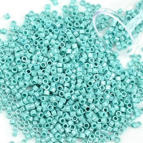 1200 Stück Glasperlen, gleichmäßig, 2 mm, Rocailles-Perlen zur Schmuckherstellung, DIY-Armband, Halskette, kleine Bastelperlen, PZ511, 2 mm, 1200 Stück, Flasche von VIEPGJ