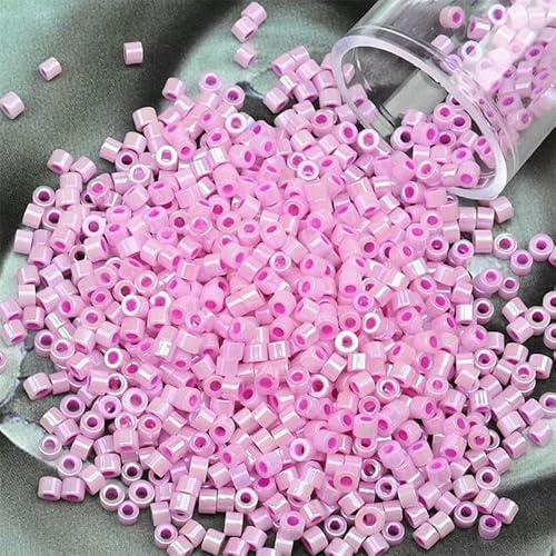 1200 Stück Glasperlen, gleichmäßig, 2 mm, Rocailles-Perlen zur Schmuckherstellung, DIY-Armband, Halskette, kleine Bastelperlen, PZ606, 2 mm, 1200 Stück, Flasche von VIEPGJ