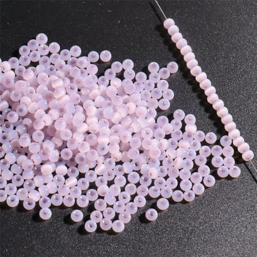 130 Stück 4,0 mm Katzenaugenperlen 6/0 glatte Jade-Imitat-Glasperlen für die Herstellung von DIY-Schmuck, Bettelarmband, Halskettenzubehör, Han Grey18, 4,0 mm, 130 Stück von VIEPGJ