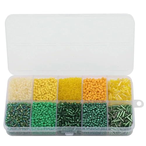 130 g/Set Glas runde Rocailles Perlen Tube lose Perlen DIY Armband Halskette tschechischer Kristall für Schmuckherstellung Garemnt Zubehör-05HuangLv von VIEPGJ