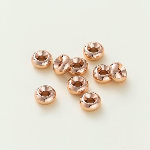 14K/18K vergoldet, 10–30 Stück, 3/4/5/6/8 mm, Abstandsperlen für DIY-Halsketten, Armbänder, Schmuckherstellung, Zubehör, Großhandel, Roségold, 01–6 mm x 30 Stück 14K/18K vergoldet, 10–30 Stück, 3/4/5/6/8 mm, Abstandsperlen für DIY-Halsketten, Armbänder, Schmuckherstellung, Zubehör, Großhandel, Roségold, 01–6 mm x 30 Stück von VIEPGJ