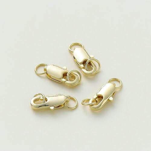 14K/18K vergoldetes Messing, 10 Stück Karabinerverschluss mit 20 Stück offenen Biegeringen, DIY-Befundungssets, Verbinder für die Herstellung von Armbändern und Schmuck, 14K Gold, von VIEPGJ