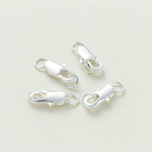 14K/18K vergoldetes Messing, 10 Stück Karabinerverschluss mit 20 Stück offenen Biegeringen, DIY-Befundungssets, Verbinder für die Herstellung von Armbändern und Schmuck, Silber, 14 von VIEPGJ