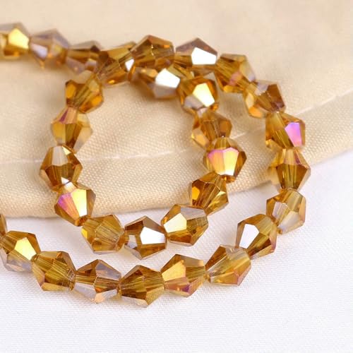 2/3/4/6/8 mm AAA glänzende lose Doppelkegel-Glasperlen AB Charms Spacer Kristall Bastelperlen DIY Armbandherstellung Zubehör-ab-8 mm 35 Stück von VIEPGJ