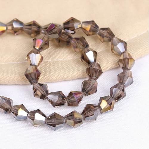2/3/4/6/8 mm AAA glänzende lose Doppelkegel-Glasperlen AB Charms Spacer Kristall Bastelperlen DIY Armbandherstellung Zubehör-grau ab-4,0 mm 240 Stück von VIEPGJ