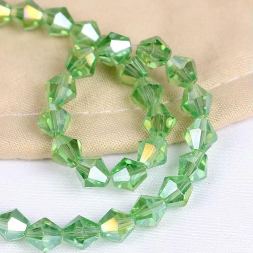2/3/4/6/8 mm AAA glänzende lose Doppelkegel-Glasperlen AB Charms Spacer Kristall Bastelperlen DIY Armbandherstellung Zubehör-hellgrün ab-3,0 mm 330 Stück von VIEPGJ