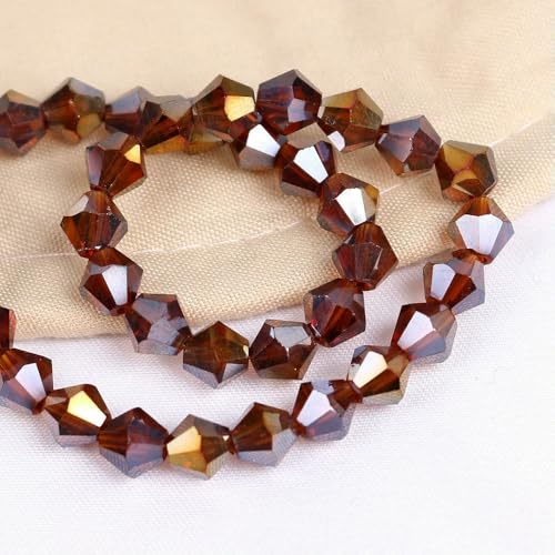 2/3/4/6/8 mm AAA glänzende lose Doppelkegel-Glasperlen AB Charms Spacer Kristall Bastelperlen DIY Armbandherstellung Zubehör-tief ab-2 mm 540 Stück von VIEPGJ