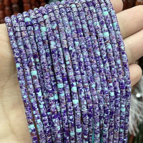 2 * 3.0mM Flat Cylinder Agates Lapis Lazuli Tiger Eye Jaspers Tube Spacer Beads For Jewelry Making Diy Bracelet Natural Stone-Purple Malachite-2X3.0mm 150pcs von VIEPGJ
