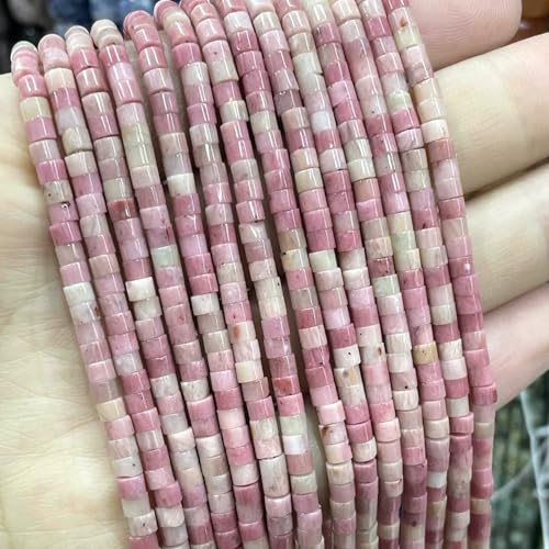 2 * 3.0mM Flat Cylinder Agates Lapis Lazuli Tiger Eye Jaspers Tube Spacer Beads For Jewelry Making Diy Bracelet Natural Stone-Rhodonite-2X3.0mm 150pcs von VIEPGJ