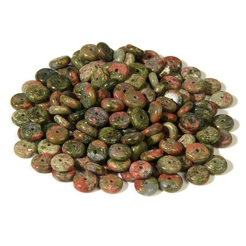 2 * 6MM Natural Stone Spacer Beads Agates Tiger Eye Jades Heishi Flat Clips Shape Loose Bead For Jewelry DIY Bracelet Necklace-NO.3 Unakite-2x6mm about 20pcs von VIEPGJ