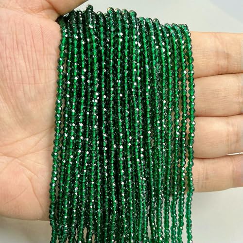 2 3 4,0 mm grüne facettierte Steinperlen, natürliche Türkis-Achate, Prehnit-Quarz, lose Perlen zur Schmuckherstellung, DIY-Armband, Halskette – Grüner Quarz – 2 mm, ca. 180 Stück von VIEPGJ