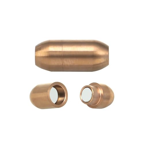 2 Stück bunte Magnetverschlüsse aus Edelstahl für Lederbandarmbänder, Endverschluss, Magnetschnalle, DIY-Schmuckherstellung, mattiert, RG Gold, Loch 4,0 mm, 2 Stück von VIEPGJ
