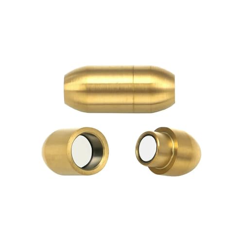2 Stück bunte Magnetverschlüsse aus Edelstahl für Lederbandarmbänder, Endverschluss, Magnetschnalle, DIY-Schmuckherstellung, mattiertes Gold, Loch 6 mm, 2 Stück von VIEPGJ