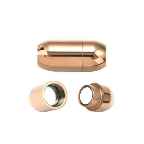 2 Stück bunte Magnetverschlüsse aus Edelstahl für Lederbandarmbänder, Endverschluss, Magnetschnalle, DIY-Schmuckherstellung, poliertes RG-Gold, Loch 4,0 mm, 2 Stück von VIEPGJ