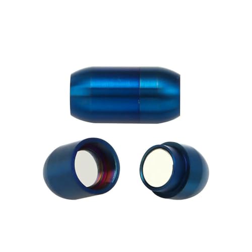 2 Stück bunte Magnetverschlüsse aus Edelstahl für Lederkordel-Armbänder, Endverschluss, Magnetschnalle, DIY-Schmuckherstellung, mattiert, blau, Loch 4,0 mm, 2 Stück von VIEPGJ