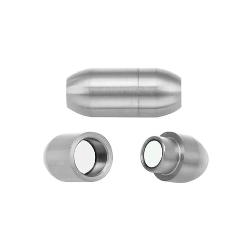 2 Stück bunte Magnetverschlüsse aus Edelstahl für Lederkordel-Armbänder, Endverschluss, Magnetschnalle, DIY-Schmuckherstellung, mattierter Stahl, Loch 4,0 mm, 2 Stück von VIEPGJ