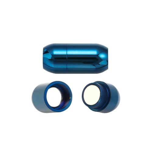 2 Stück bunte Magnetverschlüsse aus Edelstahl für Lederkordel-Armbänder, Endverschluss, Magnetschnalle, DIY-Schmuckherstellung, poliertes Blau, Loch 3,0 mm, 2 Stück von VIEPGJ