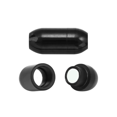 2 Stück bunte Magnetverschlüsse aus Edelstahl für Lederkordel-Armbänder, Endverschluss, Magnetschnalle, DIY-Schmuckherstellung, poliertes Schwarz, Loch 8 mm, 2 Stück von VIEPGJ