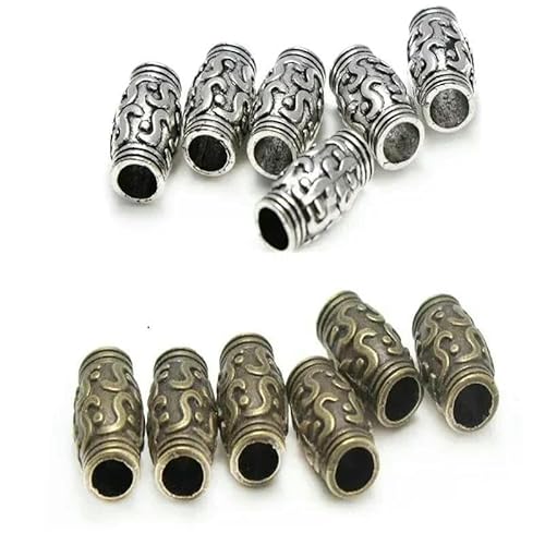 20 Stück/Los 3,0 mm Loch Metallrohr-Abstandshalterperlen für die Schmuckherstellung Große Lochperlen Bettelarmband für DIY handgefertigte Accessoires Finding-gemischt von VIEPGJ