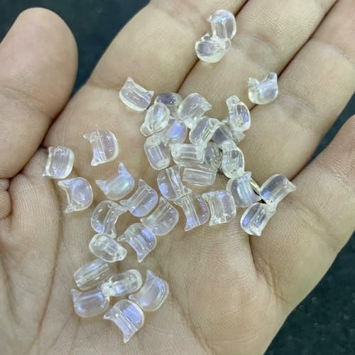 20 Stück 7 mm Katzenkopf-Glasperlen, süße Lampwork-Perlen für die Schmuckherstellung, DIY-Armbänder, Halsketten, Ohrring-Zubehör, 11–7 mm (20 Stück) von VIEPGJ