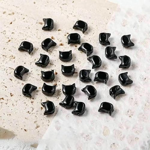20 Stück 7 mm Katzenkopf-Glasperlen, süße Lampwork-Perlen für die Schmuckherstellung, DIY-Armbänder, Halsketten, Ohrring-Zubehör, 3–7 mm (20 Stück) von VIEPGJ