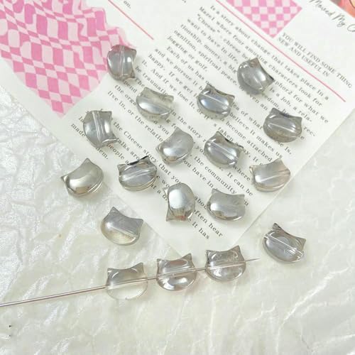 20 Stück 8 x 10 mm Regenbogenfarbener Katzenkopf Lampwork-Kristallglas Tschechische Perlen Lose Perlen Charms für Ohrringe DIY Schmuckherstellung-2-8 x 10 mm (20 Stück) von VIEPGJ
