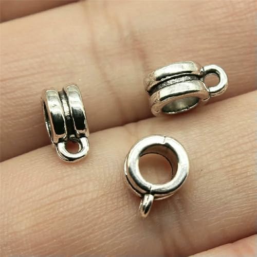 20 Stück hohle geschnitzte Perlenösen zur Schmuckherstellung, antike Silberfarbene Halskettenverschlüsse für DIY-Schmuckzubehör, 9 x 7 x 4,0 mm, Silber von VIEPGJ