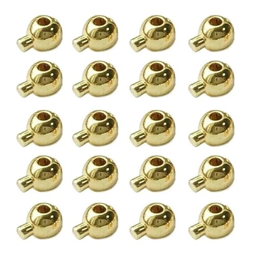 20 Stück praktische Perlenpositionierungsverschlüsse, Stopper, Abstandsperlen, Quetschperlen, Schmuckzubehör für handgefertigtes Kunsthandwerk, Gold, rund 2 von VIEPGJ