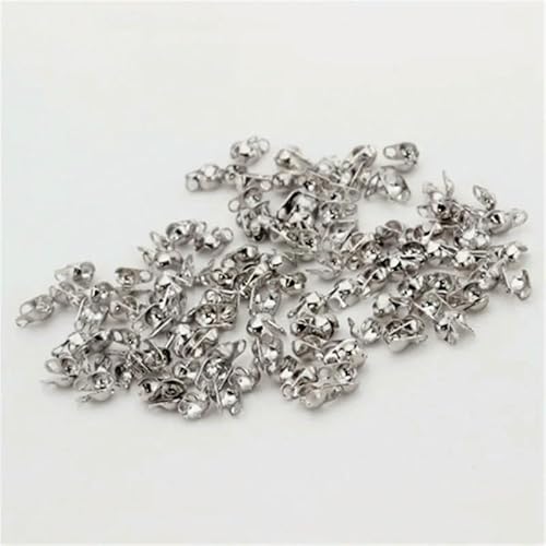 200 Stück/Los Crimps Endperlen für Kugelketten Schmuckzubehör Halskette Armband Verbinder Verschlüsse für Schmuckherstellung Zubehör-Rhodium-2,4,0 mm von VIEPGJ