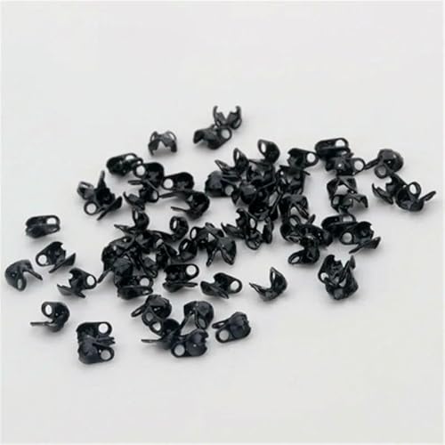 200 Stück/Los Crimps Endperlen für Kugelketten Schmuckzubehör Halskette Armband Verbinder Verschlüsse für Schmuckherstellung Zubehör-Schwarz-1,5 mm von VIEPGJ
