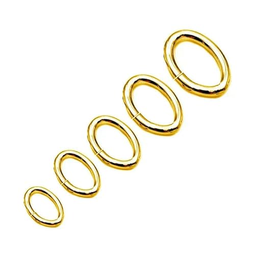 200 Stück 4 5 6 mm Edelstahl starke ovale Biegeringe und Spaltringe Verbinder für DIY Schmuckherstellung Armbänder Halsketten-QQ-005-Gold-1,2 x 5 x 8 mm-200 Stück von VIEPGJ