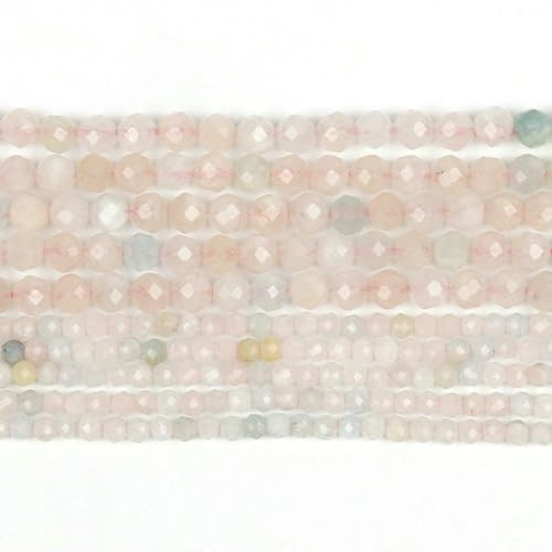 3 4,0 mm natürliche facettierte Citrin-Opal-Jade-Onyx-Edelsteinperlen, runde Mineralperlen zur Schmuckherstellung, DIY-Armbandzubehör, Morganit, 2 mm (ca. 170 Stück) von VIEPGJ