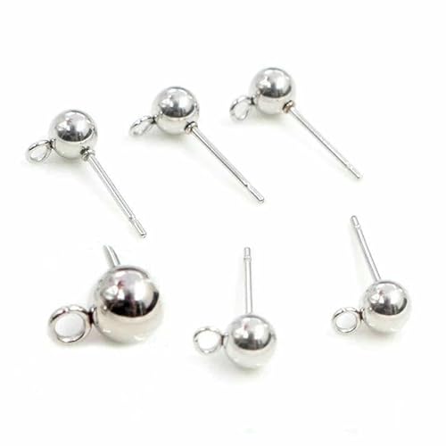 30 Stück 3/4/5/6 mm 316 Edelstahl Kugelstifte Ohrstecker Basic Pins Stopper Verbinder für DIY Schmuckherstellung Zubehör - Pin-5 mm von VIEPGJ