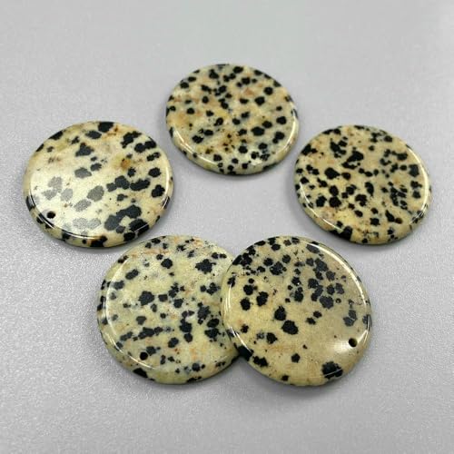 30 mm runde Scheibe, Steinanhänger, natürlicher Tigerauge-Obsidian-Howlith-Stein, Charm-Zubehör zur Herstellung von DIY-Halsketten und Ohrringen, 15 – 1 Stück von VIEPGJ