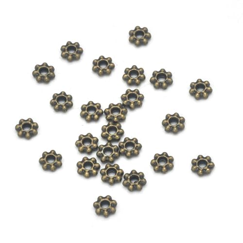 300 Stück 4/6 mm Legierung Blumen-Abstandshalterperlen Metallschmuck Abstandshalter für Armbänder, Halsketten, Schmuckherstellung, Antikbronze, Durchmesser 6 mm 300 Stück 4/6 mm Legierung Blumen-Abstandshalterperlen Metallschmuck Abstandshalter für Armbänder, Halsketten, Schmuckherstellung, Antikbronze, Durchmesser 6 mm von VIEPGJ