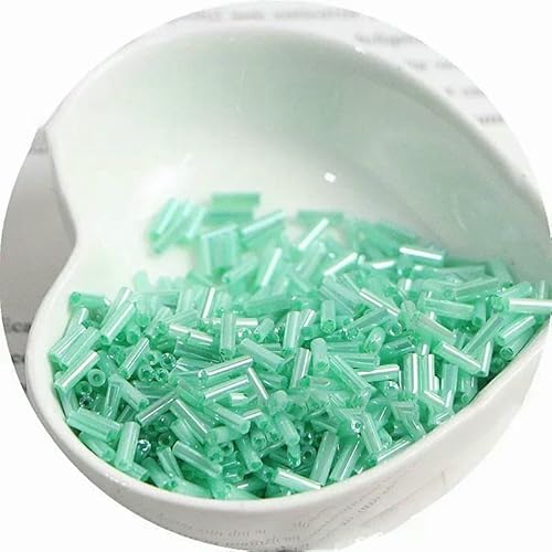300 cremefarbene Rocailles-Perlen 11/0, Röhrenperle 2 x 6 mm, Glasperlen, DIY-Schmuckherstellung, Damenaccessoires-NYG19-2 x 6 mm, 300 Stück von VIEPGJ