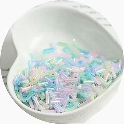 300 cremefarbene Rocailles-Perlen 11/0, Röhrenperle 2 x 6 mm, Glasperlen, DIY-Schmuckherstellung, Damenaccessoires-NYG2-2 x 6 mm, 300 Stück von VIEPGJ