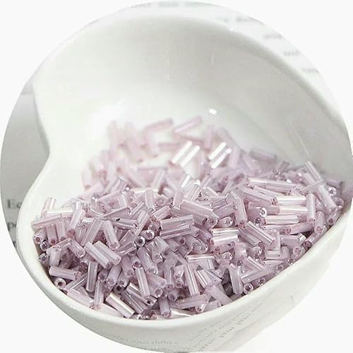 300 cremefarbene Rocailles-Perlen 11/0, Röhrenperle 2 x 6 mm, Glasperlen, DIY-Schmuckherstellung, Damenaccessoires-NYG25-2 x 6 mm, 300 Stück von VIEPGJ