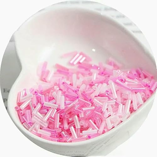 300 cremefarbene Rocailles-Perlen 11/0, Röhrenperle 2 x 6 mm, Glasperlen, DIY-Schmuckherstellung, Damenaccessoires-NYG6-2 x 6 mm, 300 Stück von VIEPGJ